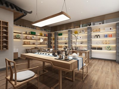 新中式茶叶店3D模型下载